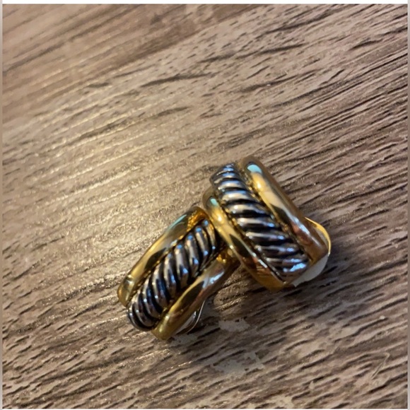 Vintage Silver & Gold Tone Clip-on Earrings - Picture 2 of 11